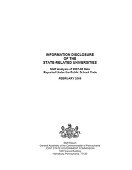 Information Disclosure of the State-Related Universities