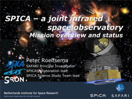 SPICA – a Joint Infrared Space Observatory Mission Overview and Status