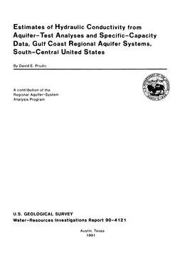 Estimates of Hydraulic Conductivity from Aquifer-Test Analyses and Specific-Capacity Data, Gulf Coast Regional Aquifer Systems, South-Central United States