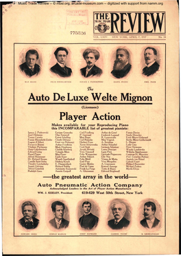 Auto De Luxe Welte Mignon Player Action