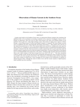 Observations of Ekman Currents in the Southern Ocean