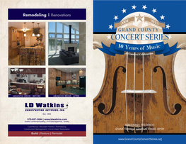Grand County’S Classical Music Series Build | Restore | Remodel