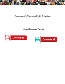 Pacquiao Vs Thurman Fight Schedule