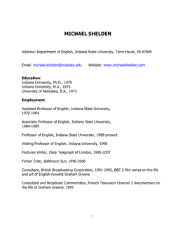 Michael Shelden Cv