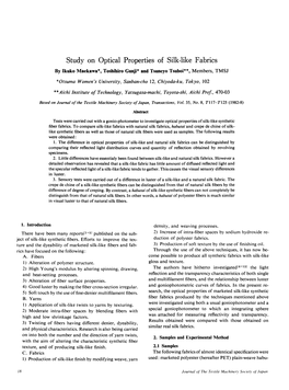 Study on Optical Properties of Silk-Like Fabrics by Ikuko Maekawa