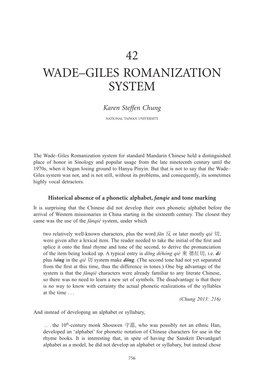 42 Wade–Giles Romanization System