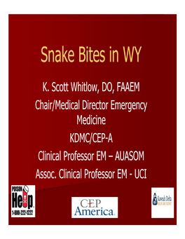 Snake Bites in WY