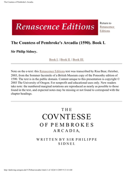 The Countess of Pembroke's Arcadia