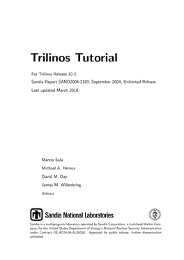 Trilinos Tutorial