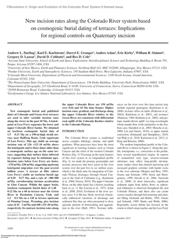 New Incision Rates Along the Colorado River System Based on Cosmogenic Burial Dating of Terraces: Implications for Regional Controls on Quaternary Incision