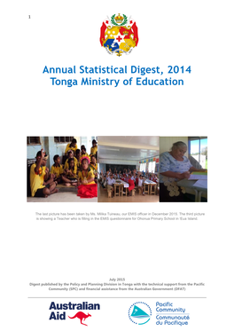 Annual Statistical Digest, 2014 Tonga Ministry of Education