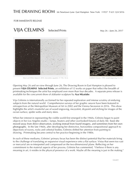 VIJA CELMINS Selected Prints May 26 – June 26, 2017