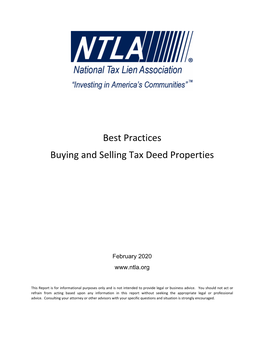 Best Practices Buying and Selling Tax Deed Properties