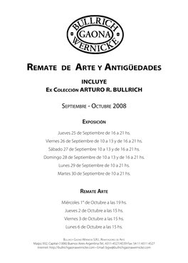 Remate De Arte Y Antigüedades