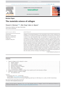 The Materials Science of Collagen