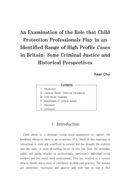 An Examination of the Role That Child Protection Professionals Play in An