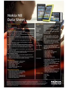 Nokia N8 Data Sheet