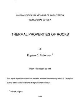 Thermal Properties of Rocks