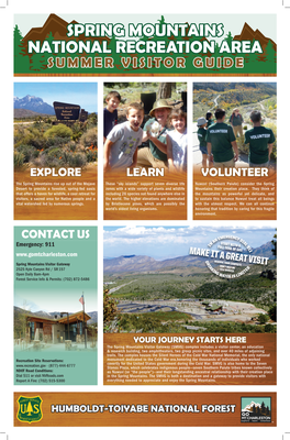 Spring Mountains National Recreation Area Summer Visitor Guide