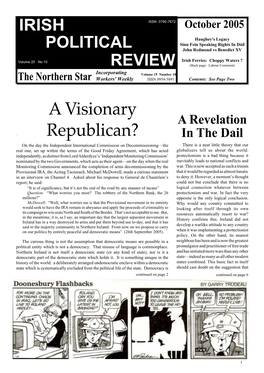 Irish Political Review, October 2005