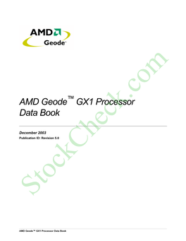AMD Geode GX1 Processor Data Book