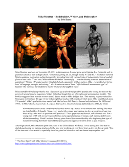 Mike Mentzer - Bodybuilder, Writer, and Philosopher by Bob Burns