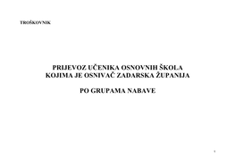 Prijevoz Učenika Osnovnih Škola Kojima Je Osnivač Zadarska Županija