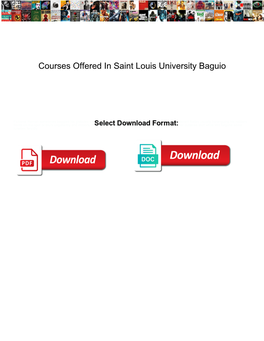 Courses Offered in Saint Louis University Baguio