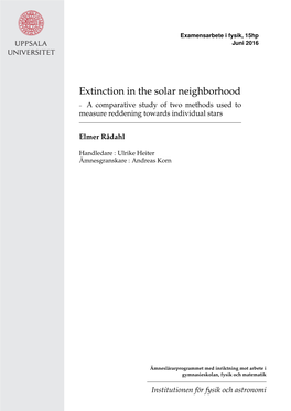 Extinction in the Solar Neighborhood