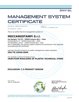 Management System Certificate