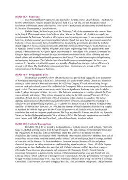 Catholic Evangelism in Herds #83 & 84 We Looked at the Foundations of Catholic Mission Work in Siam