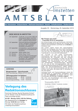 Amtsblatt a M T S B L A