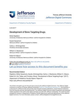 Development of Bone Targeting Drugs