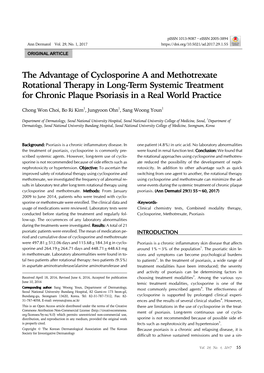 The Advantage of Cyclosporine a and Methotrexate Rotational Therapy in Long-Term Systemic Treatment for Chronic Plaque Psoriasis in a Real World Practice