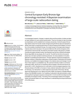 Central European Early Bronze Age Chronology Revisited: a Bayesian Examination of Large-Scale Radiocarbon Dating