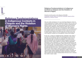 Religious Fundamentalisms in Indigenous Contexts in Chiapas and the Violation of Women’S Rights