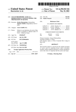 (12) United States Patent (10) Patent No.: US 6,395,935 B1 Baurmeister Et Al