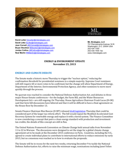 ENERGY & ENVIRONMENT UPDATE November 25, 2013