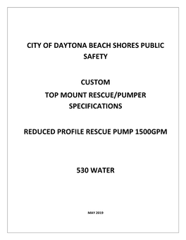 Custom Top Mount Rescue/Pumper Specifications