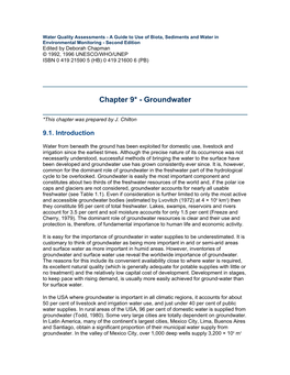 Chapter 9* - Groundwater