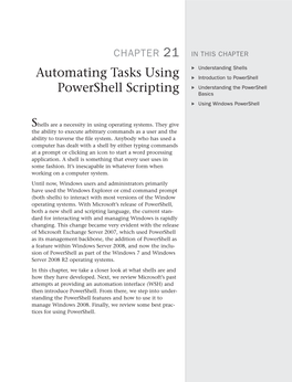 Automating Tasks Using Powershell Scripting