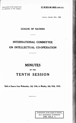 Minutes Tenth Session