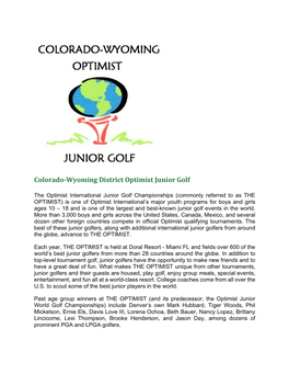 Colorado-Wyoming District Optimist Junior Golf