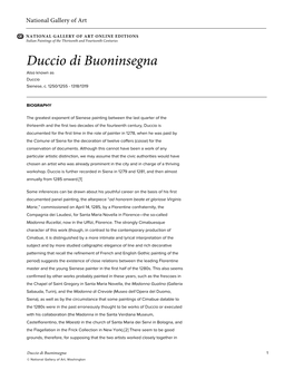 Duccio Di Buoninsegna Also Known As Duccio Sienese, C