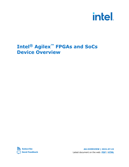 Intel® Agilex™ Fpgas and Socs Device Overview