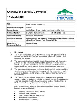 Overview and Scrutiny Committee 17 March 2020