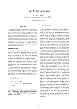 Time Series Databases