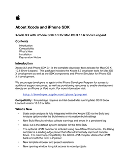 Final About Xcode 3.2 and Iphone SDK 3.1 (Snow)