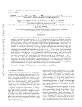 CCD Photometry of Standard Stars at Maidanak Astronomical