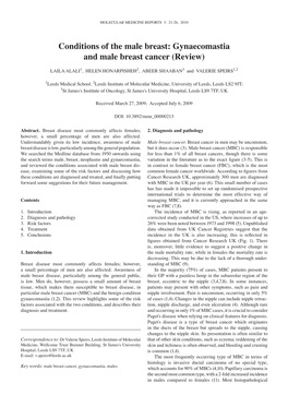 Gynaecomastia and Male Breast Cancer (Review)